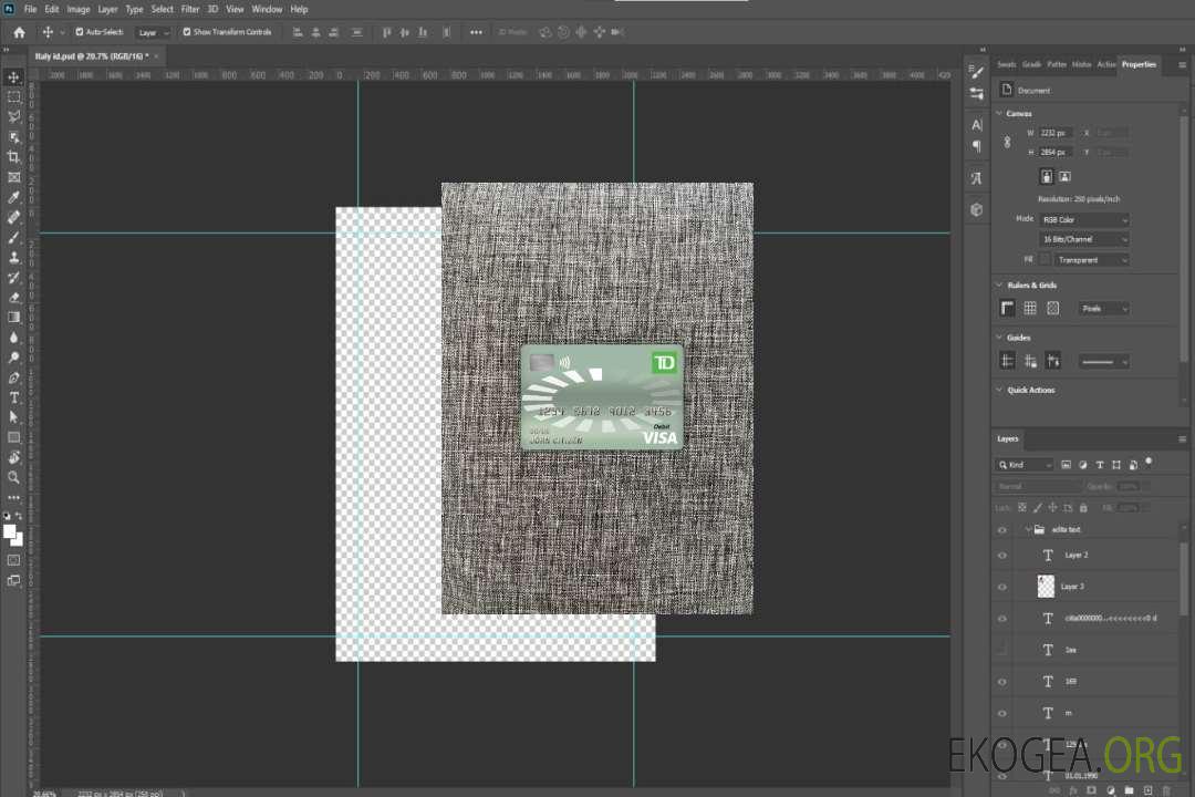 Canada TD visa carte de débit photolook recto template Canada TD visa carte de débit photolook recto template